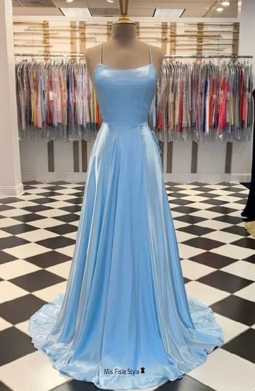 off-the-shoulder dressoff-the-shoulder dressSimple Square Neckline Blue Prom Dress