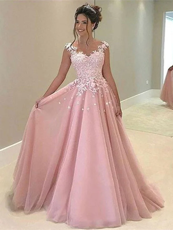 Price Fest Cute Applique Lace Pink Prom Dresses, Pink Formal Dresses, Pink Evening Dresses Price Fest Cute Applique Lace Pink Prom Dresses, Pink Formal Dresses, Pink Evening Dresses