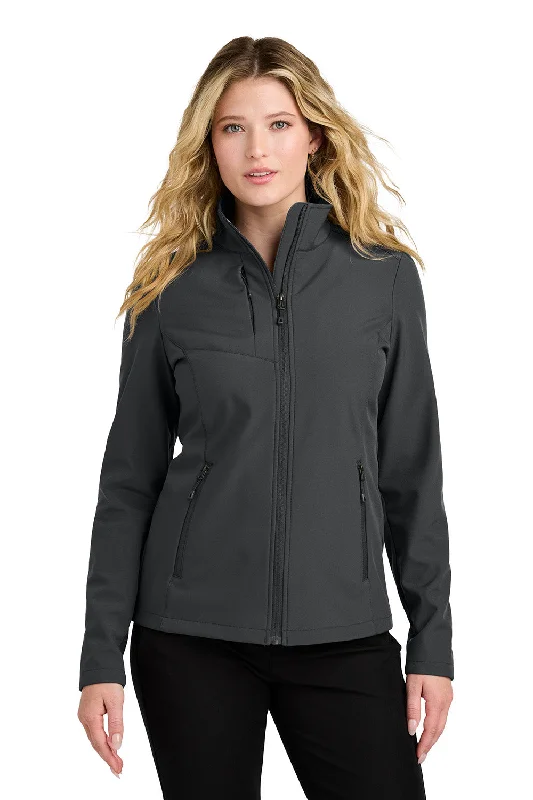 Steals and Deals Port Authority Womens C-FREE Core Water Resistant Soft Shell Full Zip Jacket - Steel Grey - New Steals and Deals Port Authority Womens C-FREE Core Water Resistant Soft Shell Full Zip Jacket - Steel Grey - New
