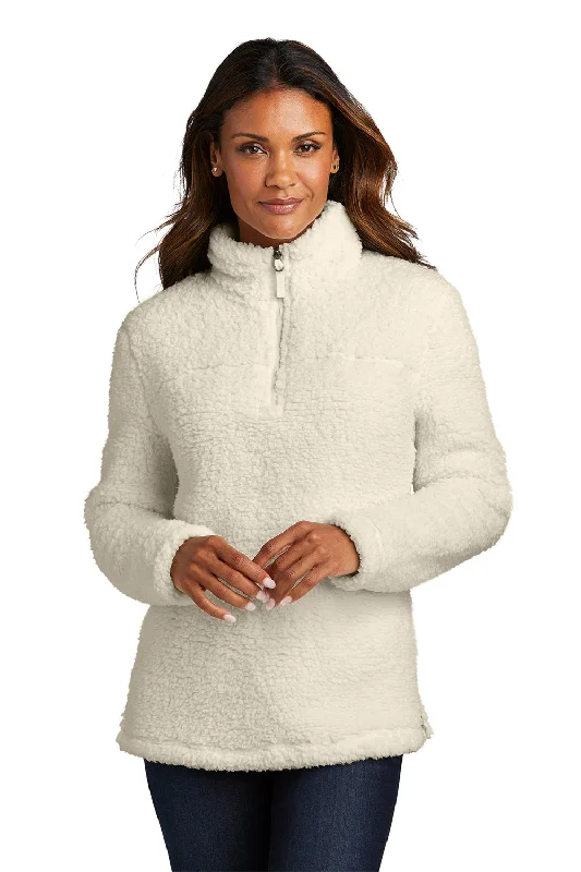 Unbeatable Prices Port Authority Womens Cozy Sherpa Fleece 1/4 Zip Jacket - Marshmallow White - Closeout