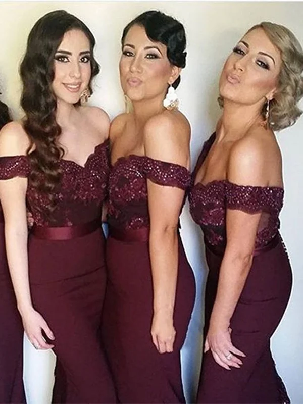 romantic dressromantic dressSweetheart Neck Off Shoulder Mermaid Maroon Lace Prom Dress, Maroon Lace Bridesmaid Dress, Maroon Formal Dress