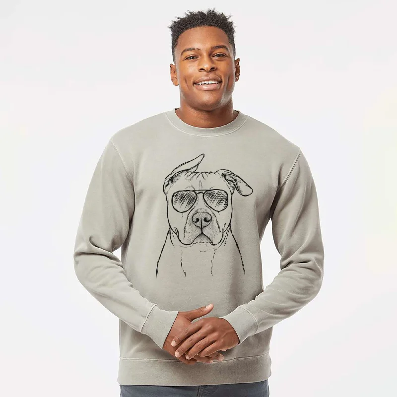 Buy More, Save More Aviator Teddy Jam the Pitbull - Unisex Pigment Dyed Crew Sweatshirt
