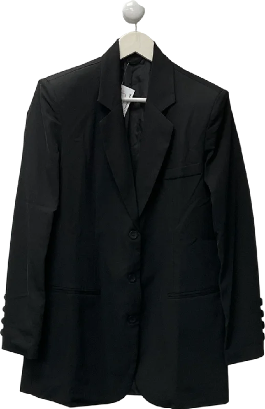 Special Offer PrettyLittleThing Black Badge Detail Woven Oversized Long Sleeve Button Front Blazer UK 6 Special Offer PrettyLittleThing Black Badge Detail Woven Oversized Long Sleeve Button Front Blazer UK 6