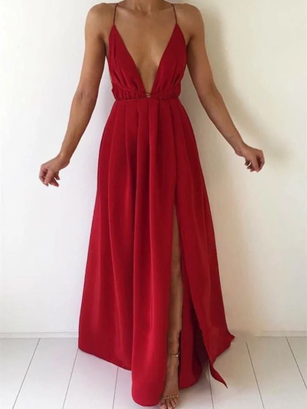 Markdowns A Line V Neck Backless Floor Length Prom Dresses, Bridesmaid Dresses, Formal Dresses Markdowns A Line V Neck Backless Floor Length Prom Dresses, Bridesmaid Dresses, Formal Dresses
