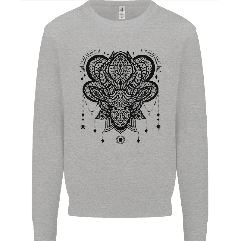 comfortable athletic sweatshirtA Mandala Deer Mens Sweatshirt Jumper