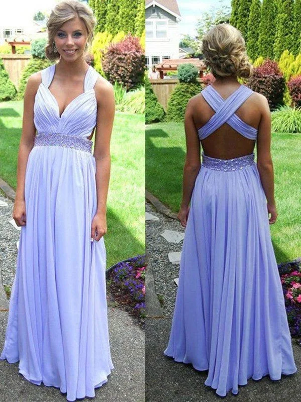 Price Fest Light Purple A-line Straps Cross-back Beaded Long Prom Dress, Graduation Dress, Wedding Party Dress Price Fest Light Purple A-line Straps Cross-back Beaded Long Prom Dress, Graduation Dress, Wedding Party Dress