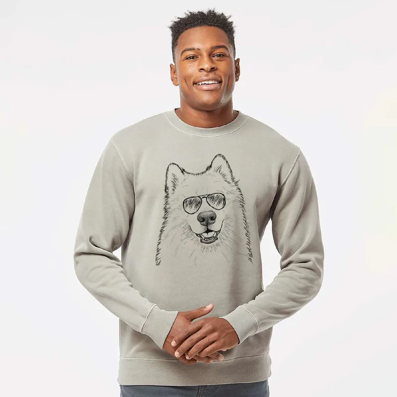 Instant Discount Aviator Foster the Samoyed - Unisex Pigment Dyed Crew Sweatshirt