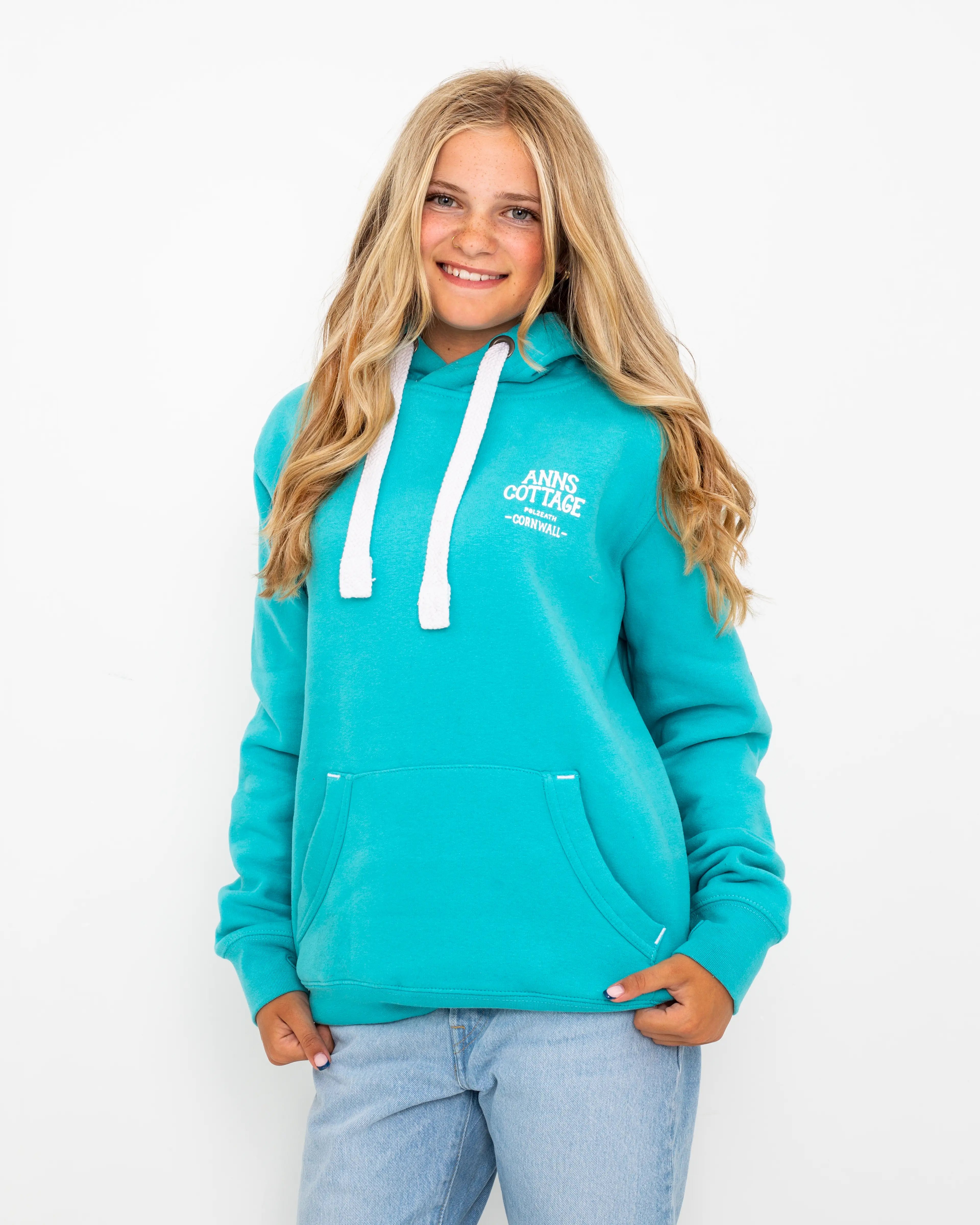 Special Offer Polzeath Hoodie in Lagoon & White