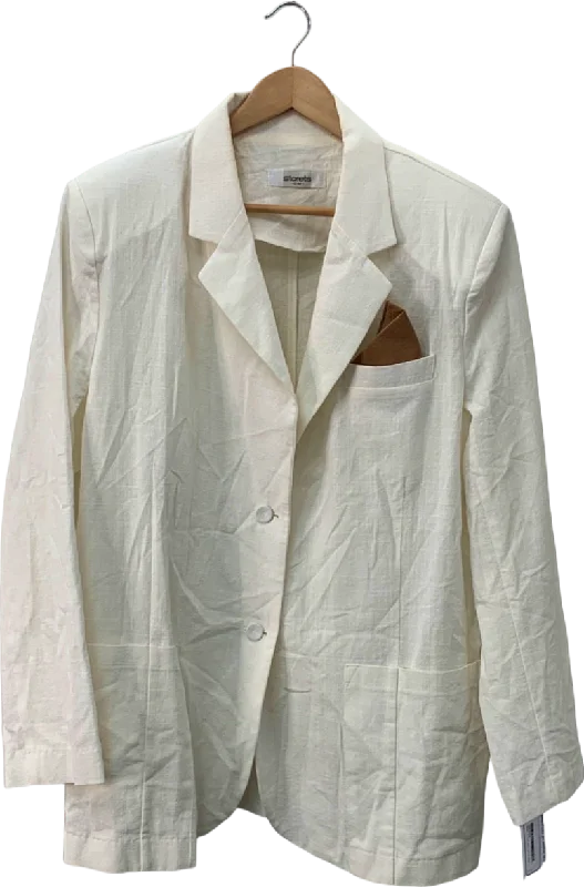 Super Bargain Storets Beige Linen Blazer S/M