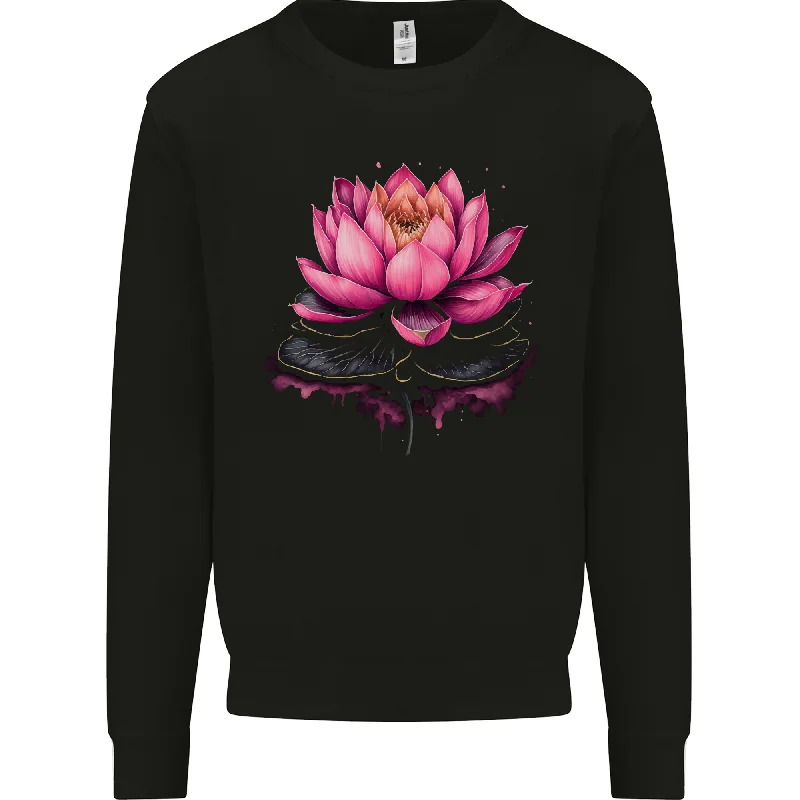 loose fit sports sweatshirtA Lotus Flower Gothic Goth Mens Sweatshirt Jumper