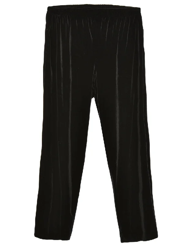 Limited Time Velvet Fabric Black Trousers - W34 L37