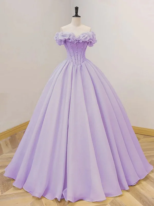 backless dressbackless dressA Line Strapless Lilac Chiffon Long Prom Dresses, Long Lilac Formal Graduation Evening Dresses SP2901