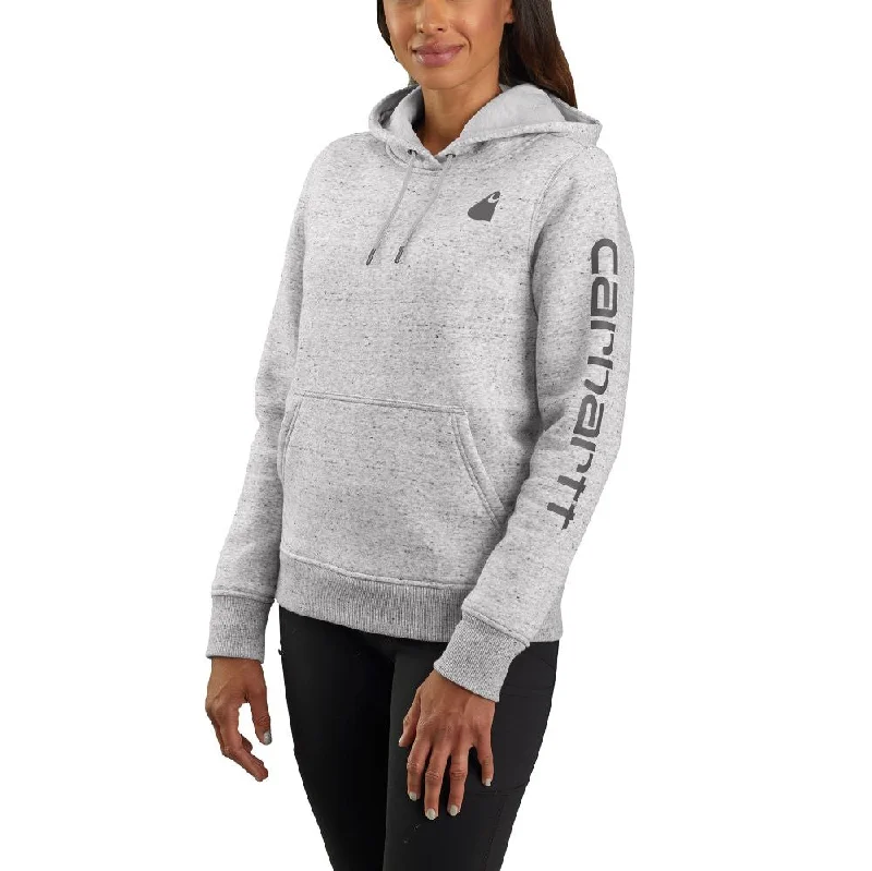 Exclusive Deal 'Carhartt' Women's Clarksburg Sleeve Logo Hoodie - Asphalt Heather Nep