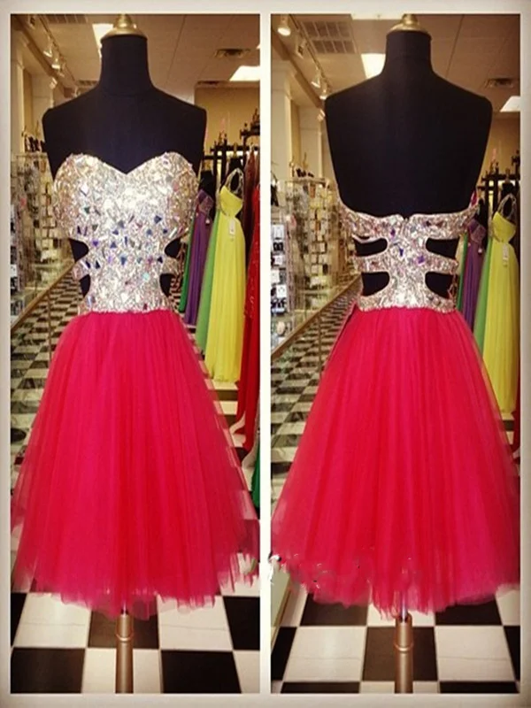Mega Sale A Line Sweetheart Neck Backless Red Stone Short Prom Dress, Short Formal Dress, Short Red Graduation Dresses, Red Short Homecoming Dresses Mega Sale A Line Sweetheart Neck Backless Red Stone Short Prom Dress, Short Formal Dress, Short Red Graduation Dresses, Red Short Homecoming Dresses