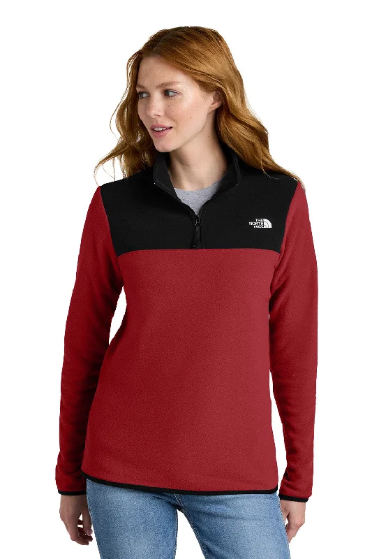 Super Bargain The North Face Womens Glacier Fleece 1/4 Zip Jacket - Rage Red/Black - New