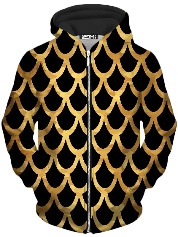 Bargain Prices Mermaid Scales Gold Unisex Zip-Up Hoodie