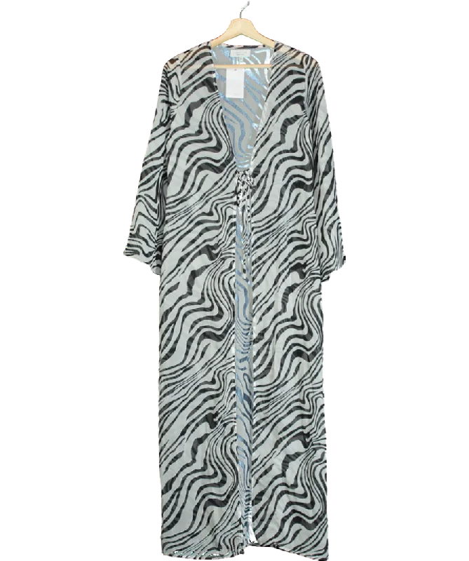 Buy More, Save More Aria Cove White Leopard Beach Cover Up UK 8