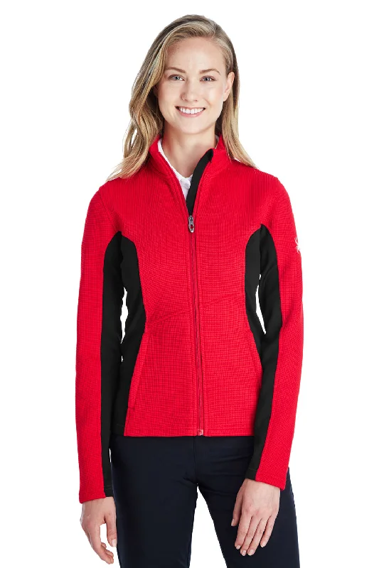 Early Bird Discount Spyder Womens Constant Full Zip Sweater Fleece Jacket - Red/Black