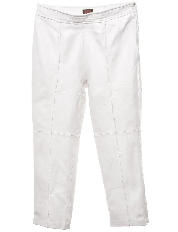 Value Deals White Leather Trousers - W28 L22