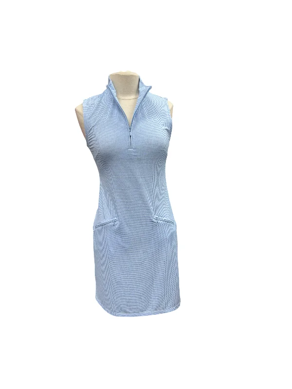 layered dresslayered dressIBKUL Sleeveless Blue Gingham Check Dress- Small