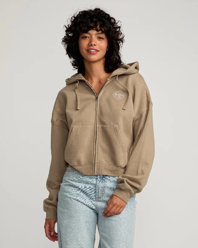 Holiday Sale Court Zip Hoodie - Dark Khaki
