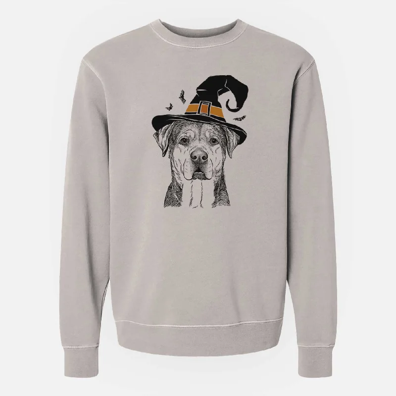 classic gym sweatshirtWitch Gus the Rottweiler Mix - Unisex Pigment Dyed Crew Sweatshirt