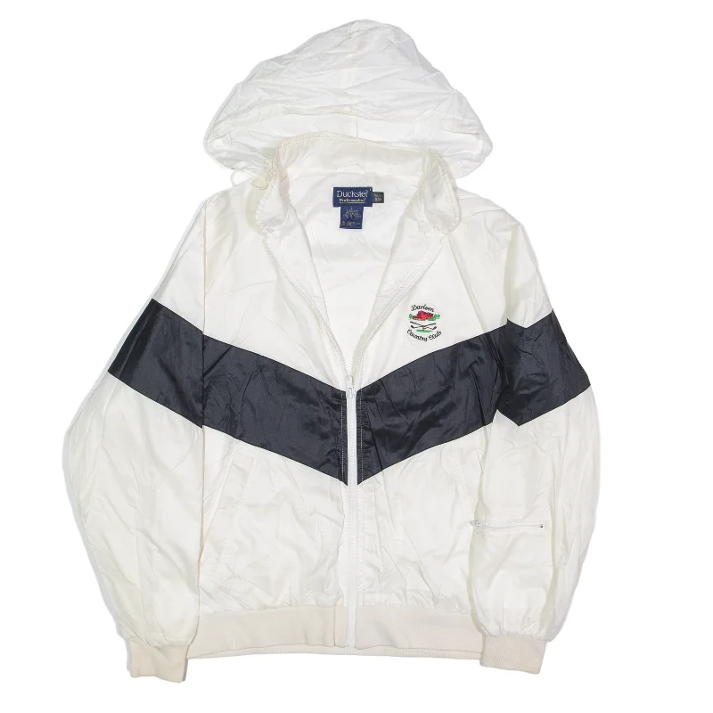 Fantastic Offers DUCKSTER Davidson Country Club Track Jacket White Nylon 90s Womens L Fantastic Offers DUCKSTER Davidson Country Club Track Jacket White Nylon 90s Womens L