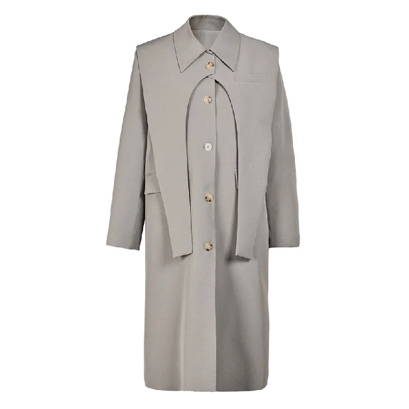 Inventory Reduction Deconstructed Storm Flap Collared Single Breasted Long Sleeve Layered Trench Coat Inventory Reduction Deconstructed Storm Flap Collared Single Breasted Long Sleeve Layered Trench Coat
