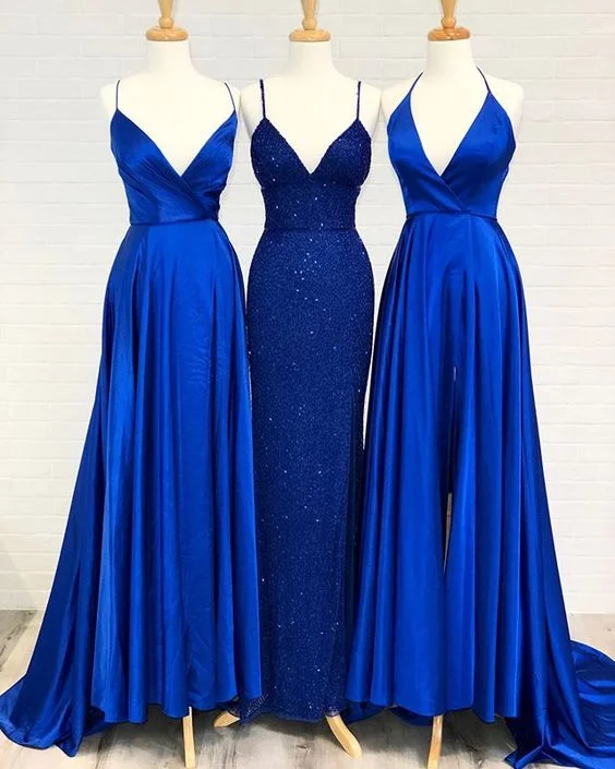 stylish party dressstylish party dressSimple Slit Royal Blue Prom Dress