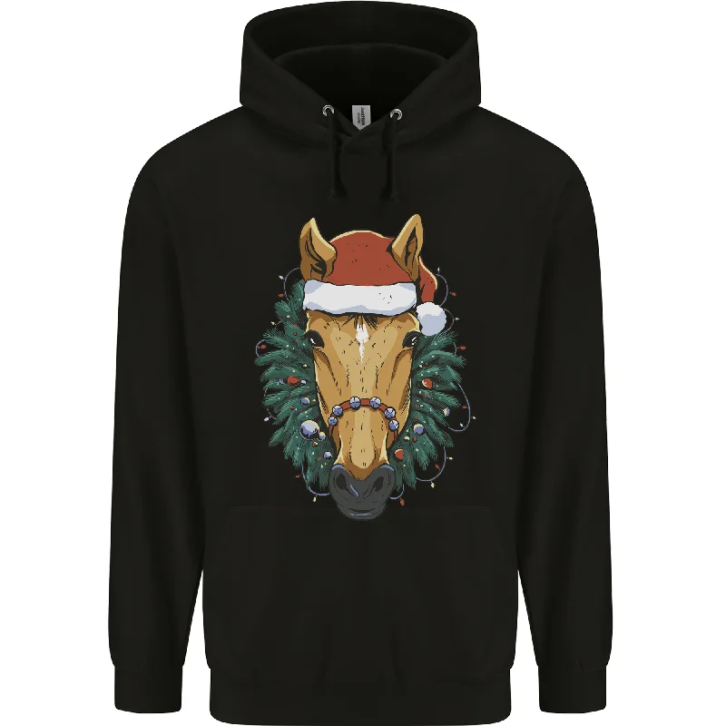 urban hoodieA Christmas Horse Equestrian Mens 80% Cotton Hoodie