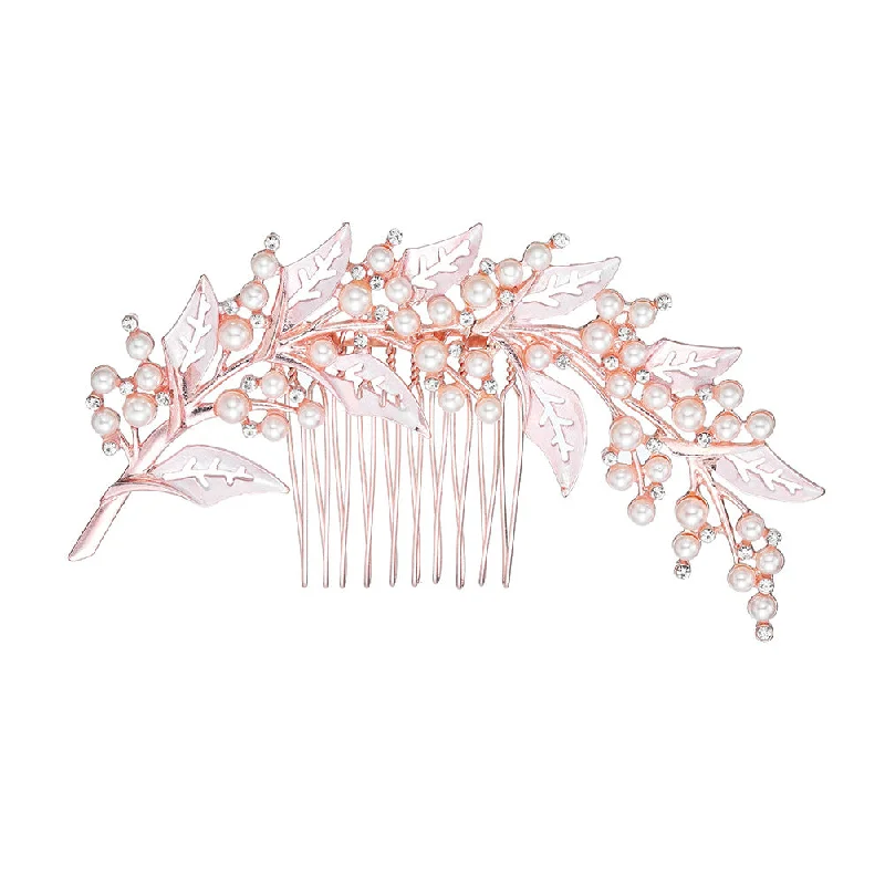 elegant shift dresselegant shift dressINS style bridal bridal headpiece alloy hollow leaf hair comb Pearl rhinestone disc hair insert comb 597016876018