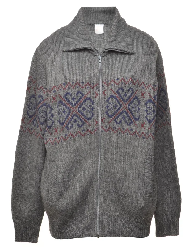 Low Prices Grey Nordic Cardigan - M