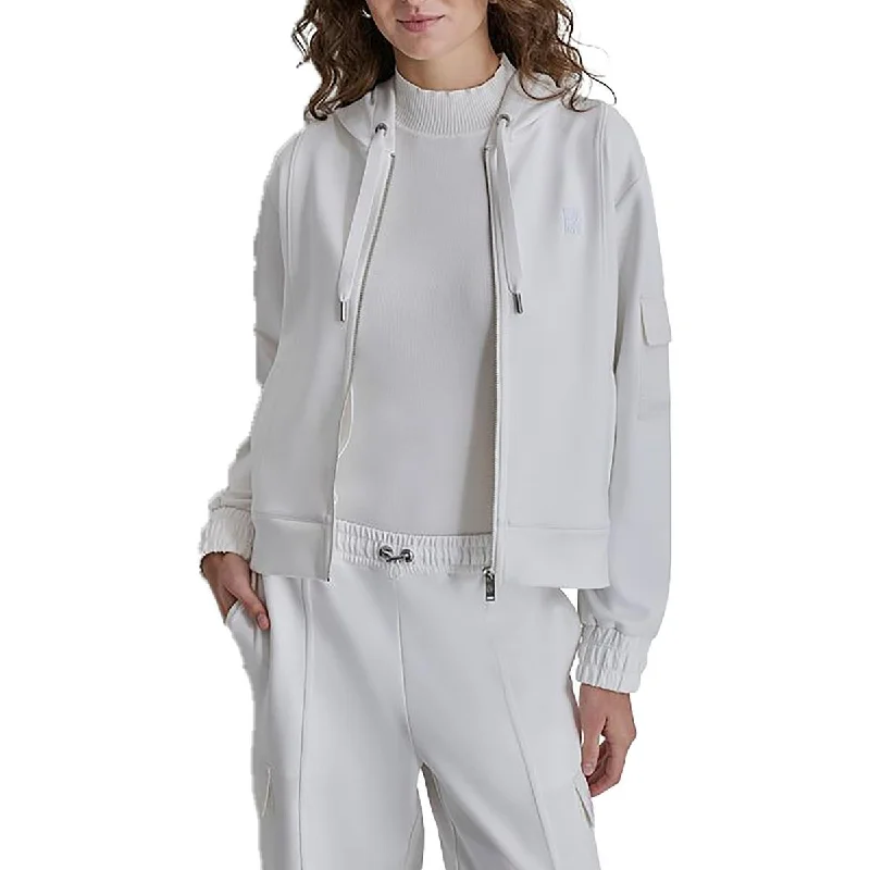 Limited Time Offer DKNY Womens Logo Sleeve Pocket Hoodie