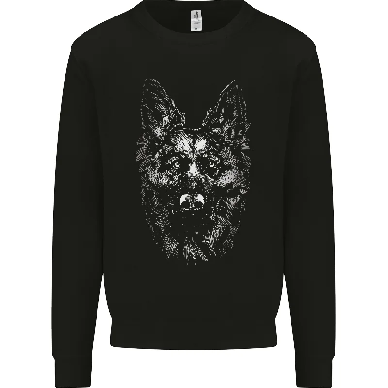 The Best Prices A Monochrome German Shepherd Alsatian Dog Mens Sweatshirt Jumper