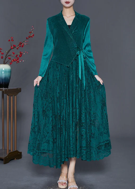Massive Deals Peacock Green Patchwork Silk Velour Cinched Dress Exra Large Hem Fall Massive Deals Peacock Green Patchwork Silk Velour Cinched Dress Exra Large Hem Fall
