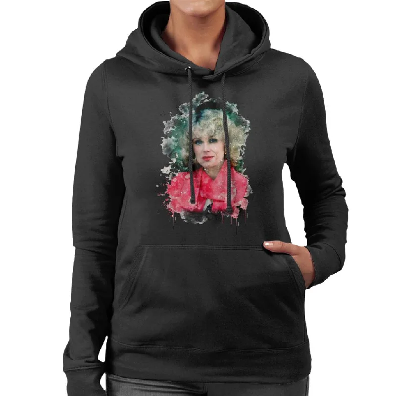 Markdown Madness TV Times Joanna Lumley Paint Splatter Women's Hooded Sweatshirt