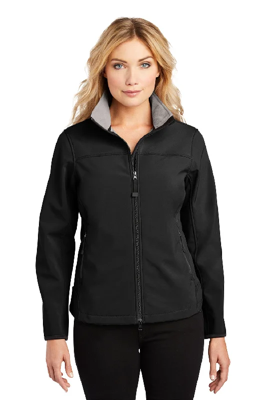 Final Markdown Port Authority Womens Glacier Wind & Water Resistant Full Zip Jacket - Black/Chrome Grey Final Markdown Port Authority Womens Glacier Wind & Water Resistant Full Zip Jacket - Black/Chrome Grey