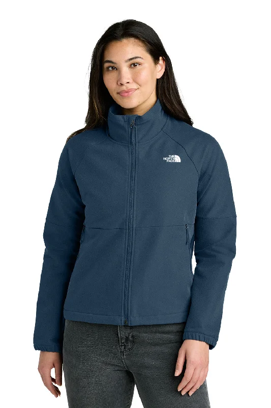 New Deals The North Face Womens Barr Lake Soft Shell Full Zip Jacket - Heather Dark Shady Blue - New