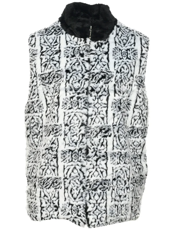Year-End Sale White Faux Fur Coat - XL