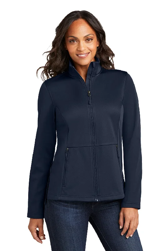 Deep Discounts Port Authority Womens Water Resistant Flexshell Full Zip Jacket - True Navy Blue - New Deep Discounts Port Authority Womens Water Resistant Flexshell Full Zip Jacket - True Navy Blue - New