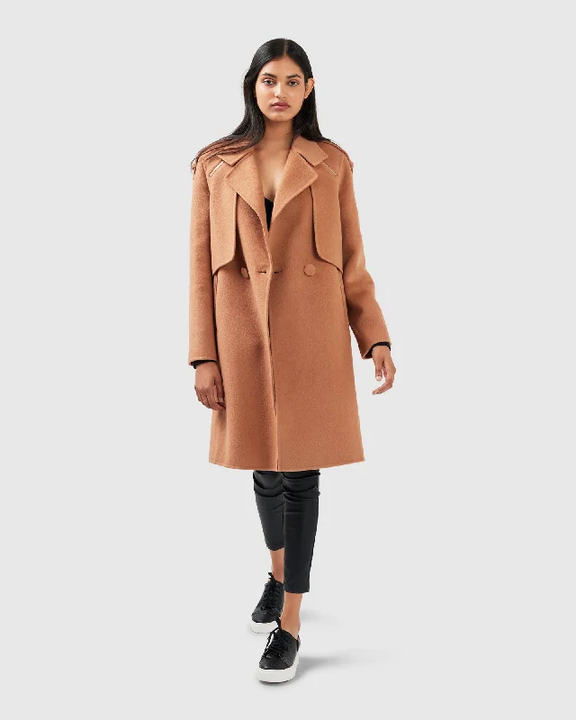 Exclusive Savings Palm City Wool Blend Coat - Camel