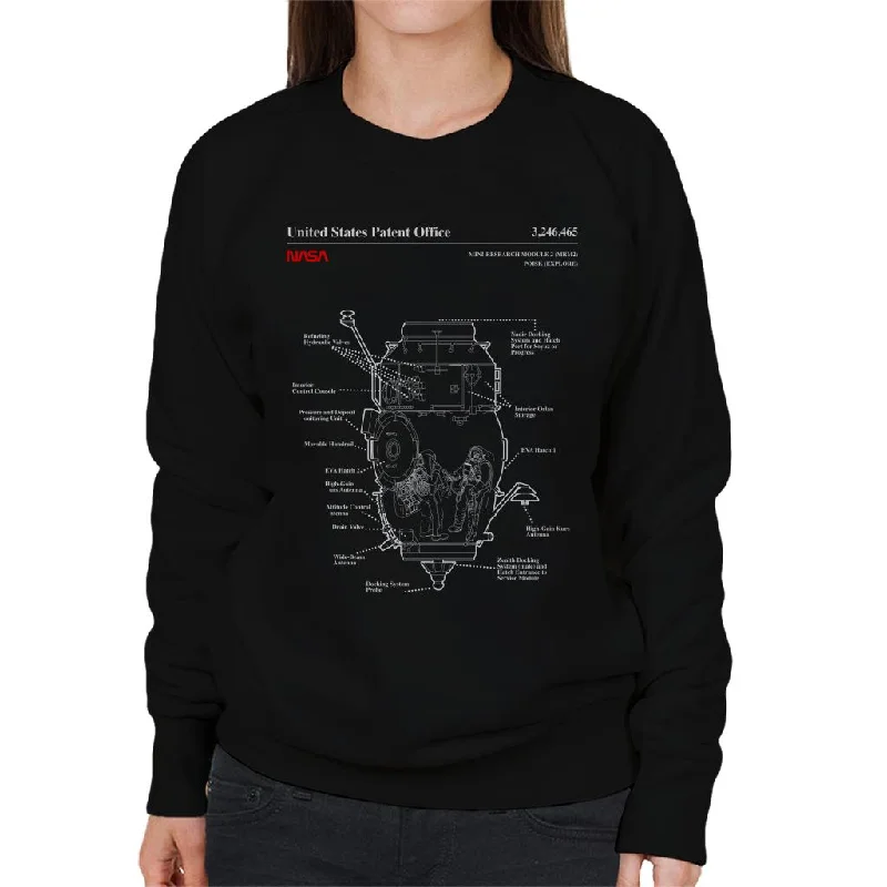 warm workout hoodieNASA Russian Mini Research Module 2 Blueprint Women's Sweatshirt