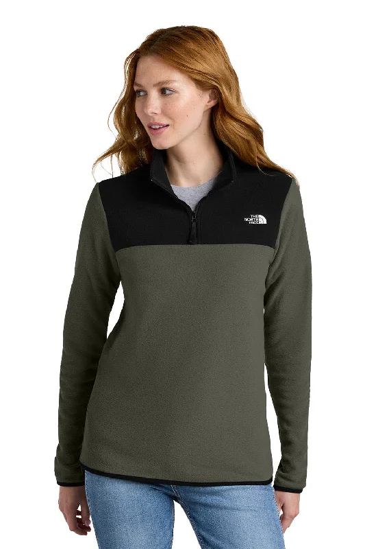YEAR-End Sale The North Face Womens Glacier Fleece 1/4 Zip Jacket - New Taupe Green/Black - New