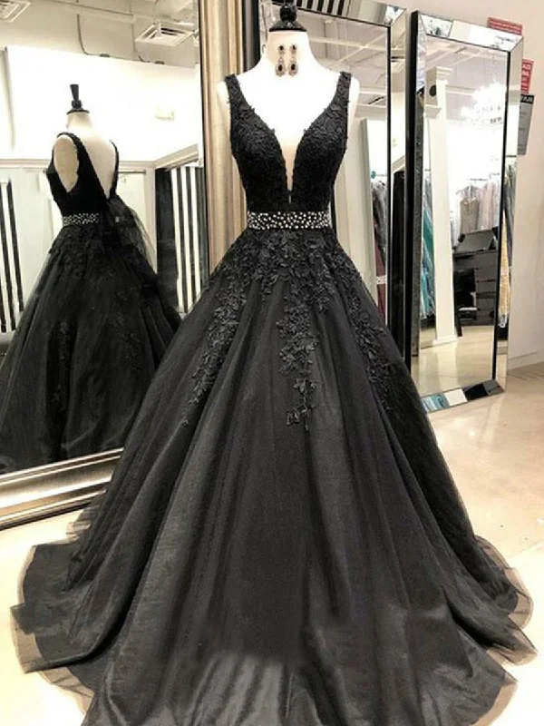 casual shift dresscasual shift dressA Line V Neck Black Lace Long Prom Dresses, Lace Black Formal Dresses, Black Evening Dresses