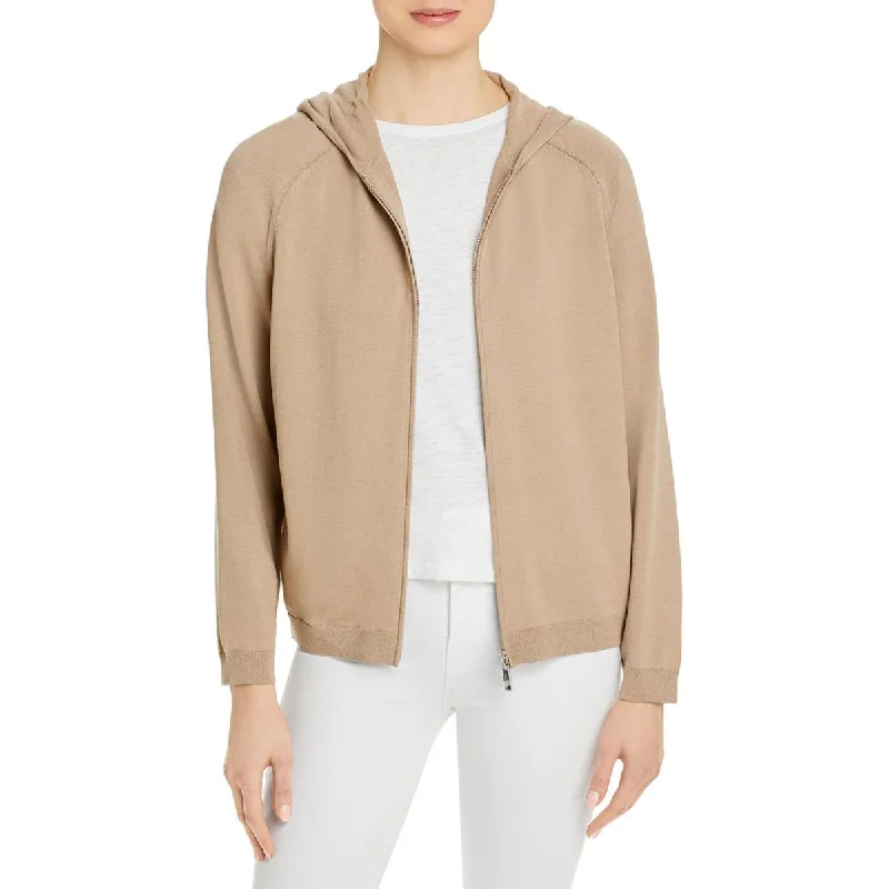 Overstock Lafayette 148 New York Womens Metallic Trim Zip Up Hoodie