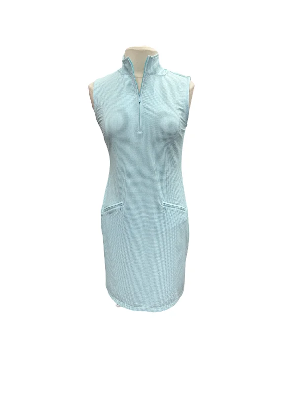 sophisticated dresssophisticated dressIBKUL Sleeveless Turquoise Gingham Check Dress- Small