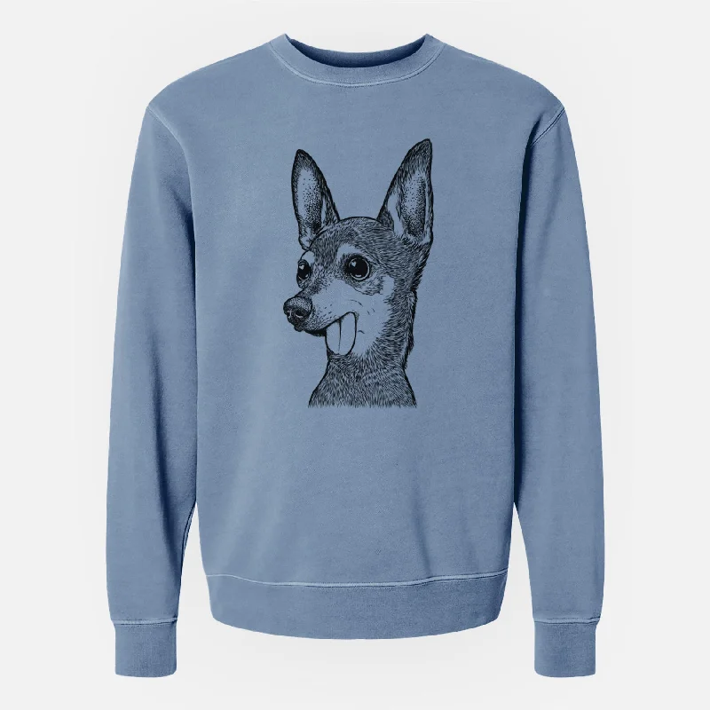 soft athletic sweatshirtBare Aaron the Chihuahua - Unisex Pigment Dyed Crew Sweatshirt