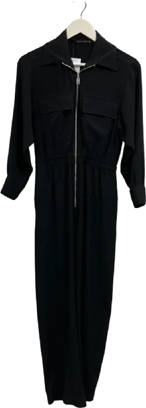Price Cut ZARA Black Longsleeve Jumpsuit UK XS