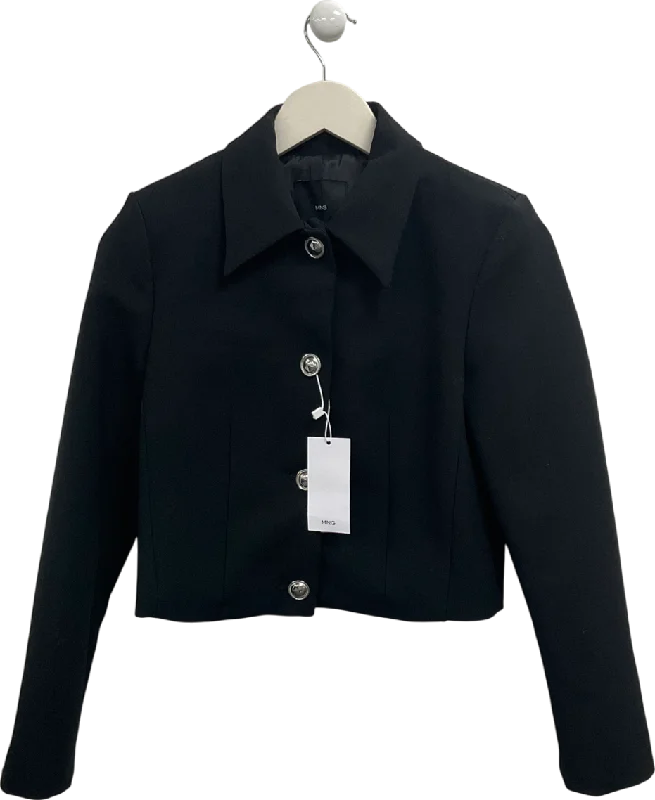 Midnight Sale MANGO Black Doris Collared Jacket UK XS