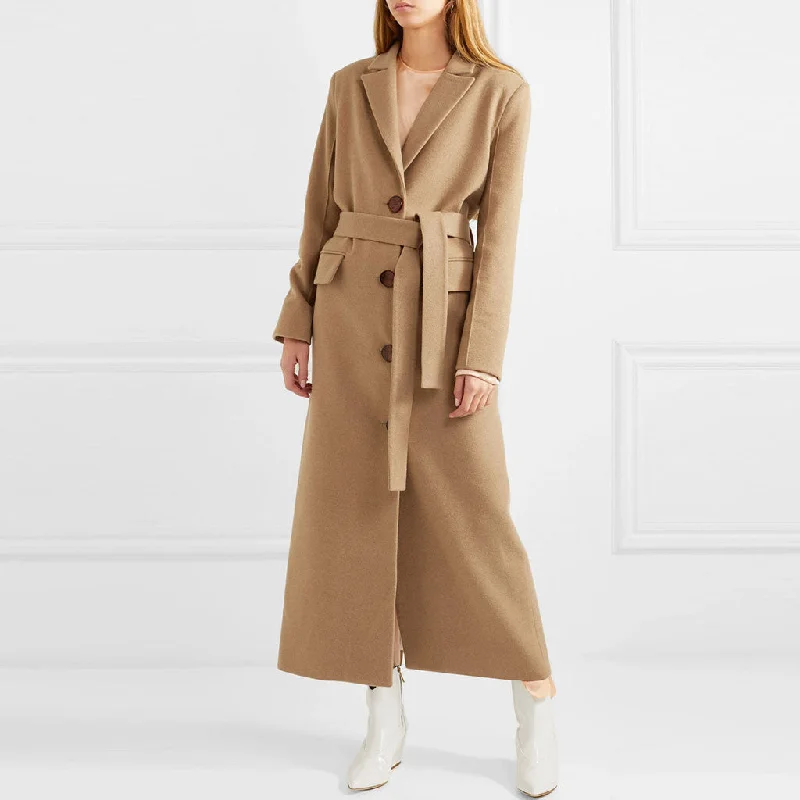 Unbeatable Prices Classic Lapel Collar Long Sleeve Single Breasted Belted Back Split Trench Coat Unbeatable Prices Classic Lapel Collar Long Sleeve Single Breasted Belted Back Split Trench Coat